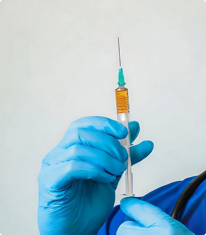 Fat injection into scar area for improved skin texture and healing.