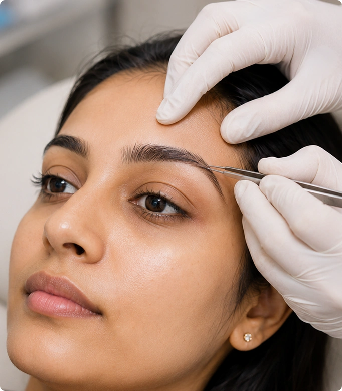 Eyebrow reconstruction procedure with precise shaping and design.